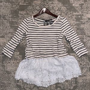 Anthropology Lace + Cotton Shirt Size Medium